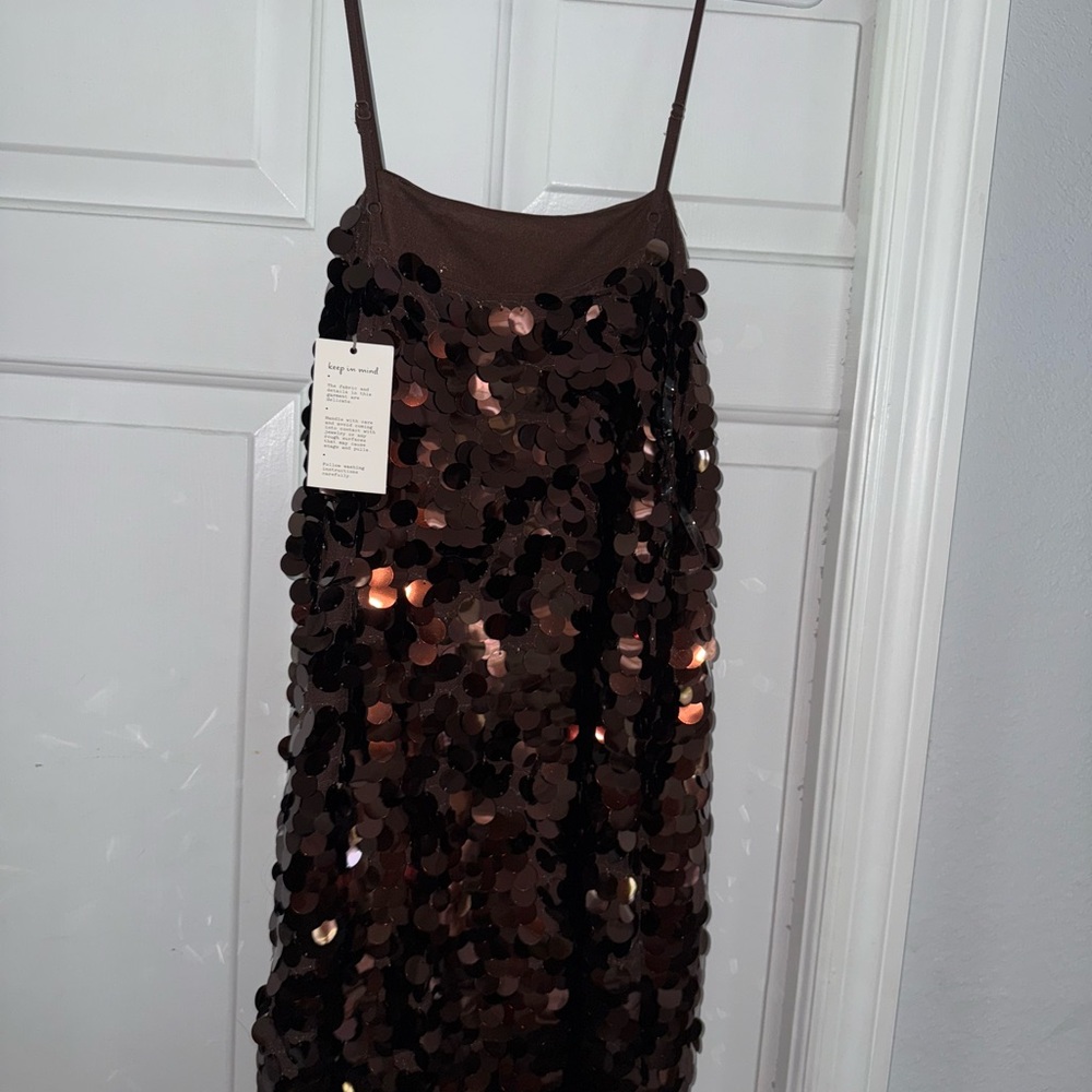 A New Day Brown Sequin Mini Dress